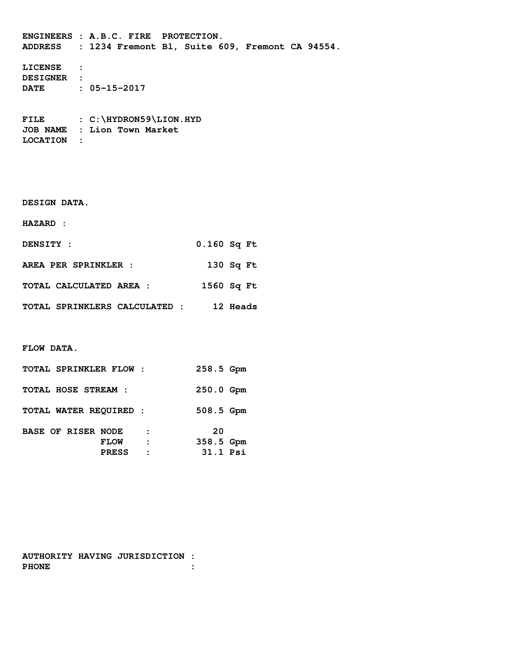 Submittal Cover Sheet